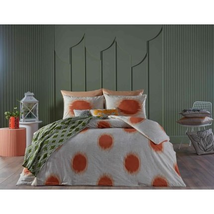 Festival Duvet Cover Set Marbella - Brick Red Double