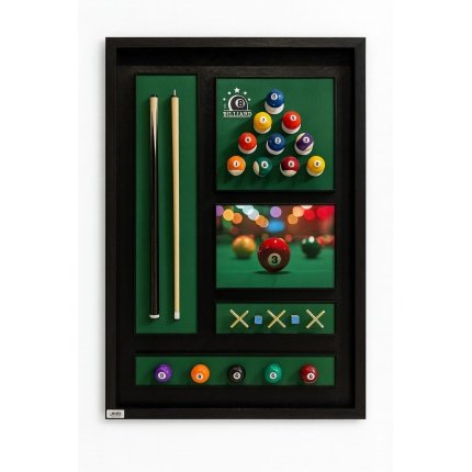 Billiards Wall Art Pure Black Frame لوحة جدارية للبلياردو بإطار أسود نقي