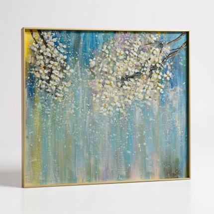 Hand-painted oil on canvas +Metal frame autumn لوحة زيتية مرسومة يدويًا على قماش + إطار معدني - خريف