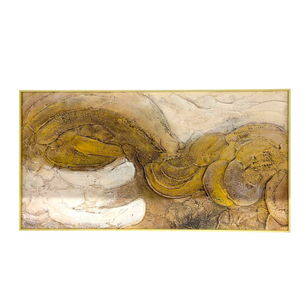 Hand-painted oil on canvas +Metal Frame White and Gold لوحة زيتية مرسومة يدويًا على قماش + إطار معدني أبيض وذهبي