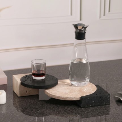 Tray Stone Beige & Black حجر صينية بيج وأسود